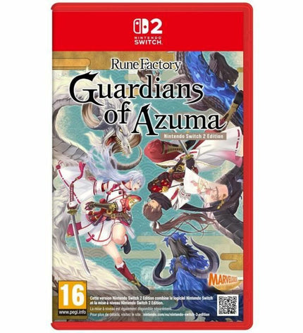 Just For Games Guardianes de Azuma Switch video game cartridge for plug-and-play console, electronic gaming entertainment.