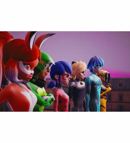 Just For Games Miraculous Paris Under Siege Switch video game cartridge for plug-and-play electronic console, featuring artwork on the label.