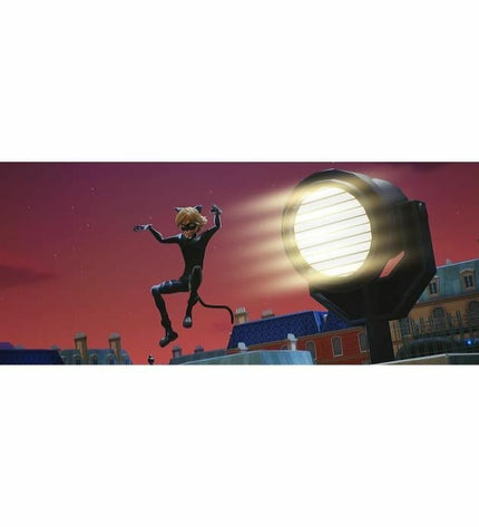 Just For Games Miraculous Paris Under Siege Switch video game cartridge for plug & play console, featuring Miraculous characters.