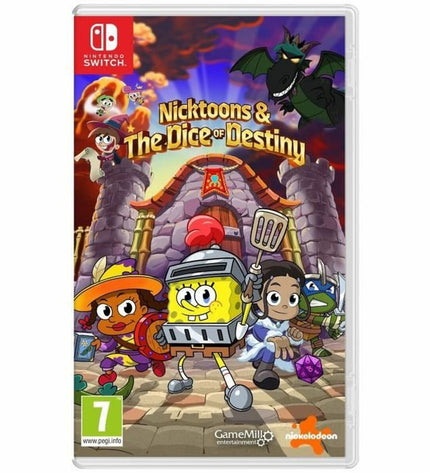 Just For Games Nicktoons & the Dice of Destiny Switch videogame in a colorful cartridge for Plug & Play console.