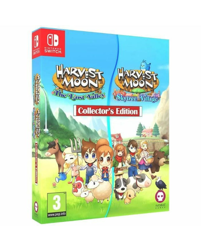 Just For Games Harvest Moon: The Lost Valley & Skytree Village collector's Nintendo Switch video game cartridge and packaging.