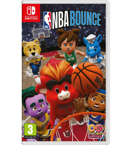 Just For Games NBA Bounce Switch video game cartridge for plug-and-play electronic game console with basketball gameplay.