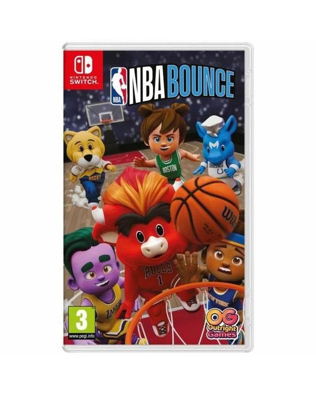 Nintendo Switch NBA Bounce video game cartridge by Just For Games, featuring basketball gameplay on electronic plug-and-play console.