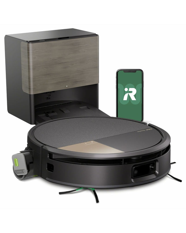 Roomba 705 MAX COMBO+ robot vacuum cleaner on a hardwood floor, designed for home cleaning and floor maintenance.