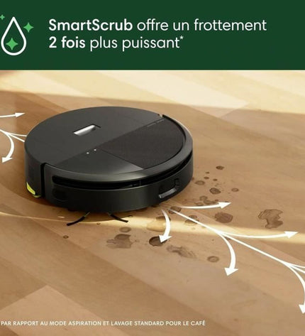 iRobot robot stofzuiger schoonmaakt vloer, compact design in woonruimte, huis en koken, stofzuigen en vloeronderhoud.