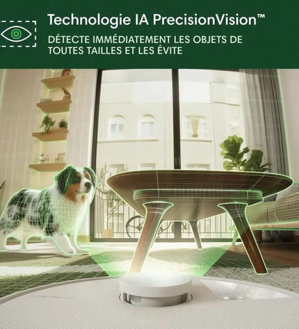 iRobot Roomba Plus 505 robot vacuum cleaner for home cleaning, showing its sleek design and sensors on the floor.