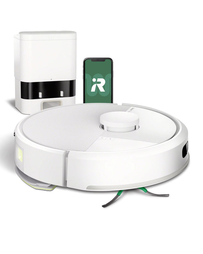 iRobot robotic vacuum cleaner on a clean floor, designed for home cleaning and floor maintenance.