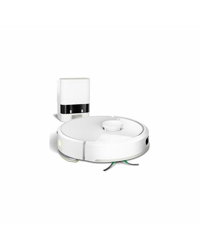iRobot Robot stofzuiger schoonmaakt vloer, compact design, with sensors for navigation in home cleaning.