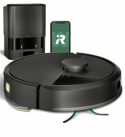 iRobot robot stofzuiger op de vloer, schoonmaakrobot voor huis en koken, met ronde vorm en slimme navigatie