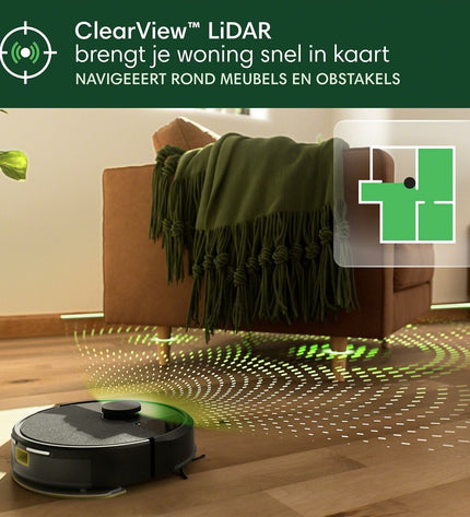iRobot robot stofzuiger voor huis en vloer schoonmaak, met ronde vorm en roterende borstels, klaar voor gebruik