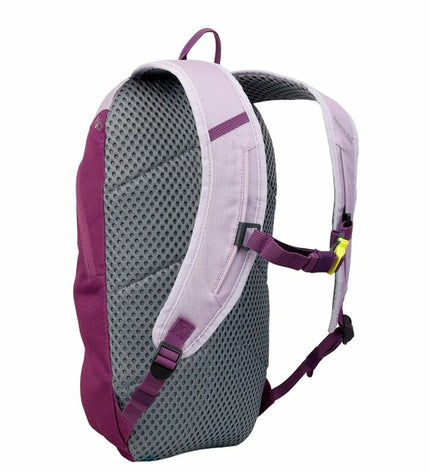 Purple Regatta Highton V2 hiking backpack with polyester fabric, designed for outdoor camping and trekking activities.