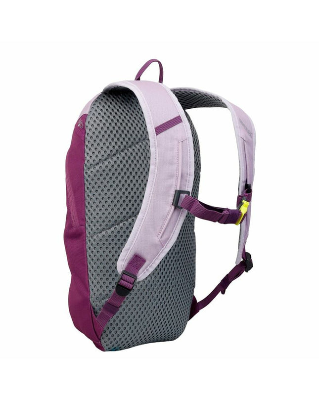 Purple Regatta Highton V2 hiking backpack with polyester fabric, designed for outdoor camping and trekking activities.