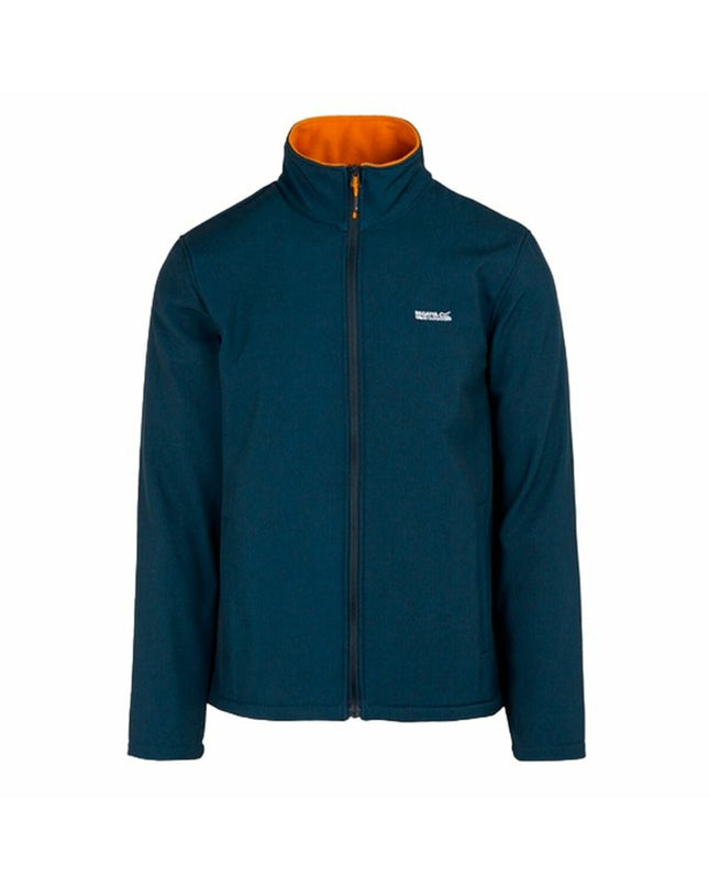 Regatta Windcheater Jas in marineblauw, sporty outdoor jacket with windproof material, suitable for camping and hiking adventures.