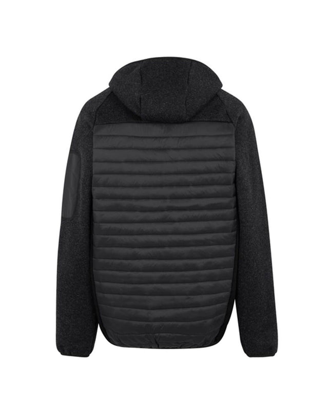 Regatta Newhill Hybrid men's sports jacket for outdoor activities, shown in black with a zip front and breathable fabric.