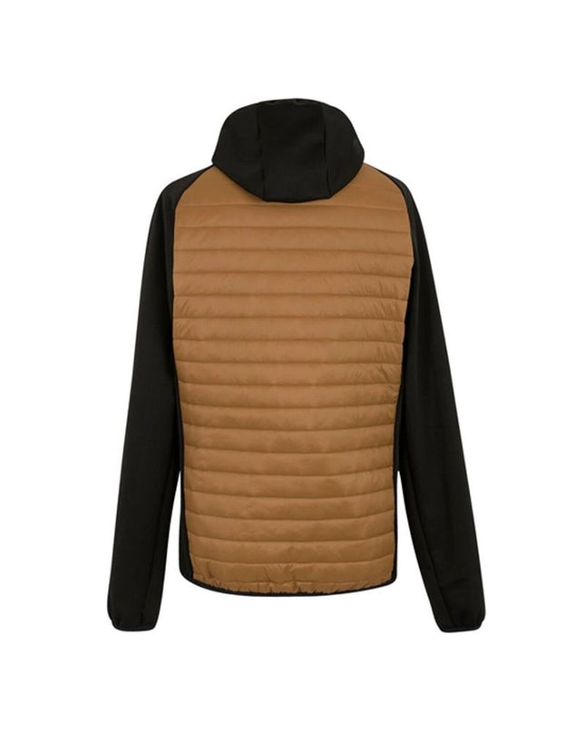 Regatta Andreson Hybrid men's sport jacket in outdoor and hiking style, navy blue with zip pockets and adjustable hood.
