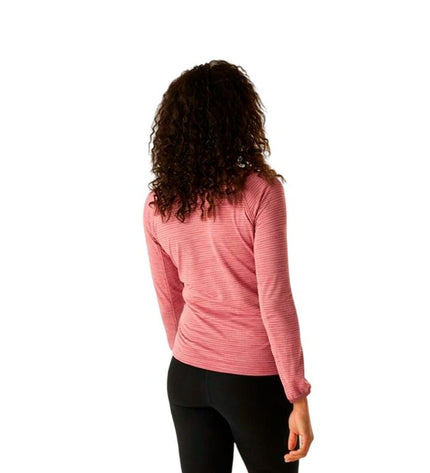 Pink women's Regatta Yonder II fleece lining jacket for outdoor activities, showing the soft fleece interior and lightweight design.