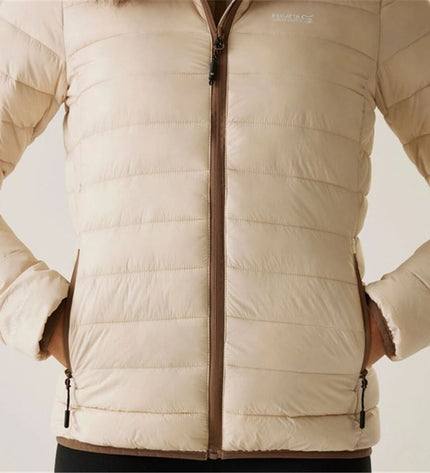 Regatta women's Sportjack Marizion Baffled hoodie, outdoor jacket with hood, suitable for camping and hiking activities.