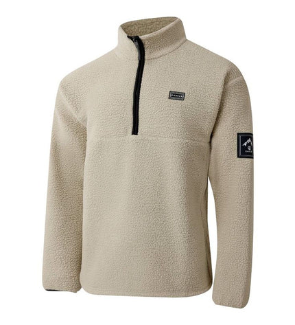 Dare 2b men's beige fleece lining for outdoor and camping jackets, shown close-up of soft fleece material with branding details.