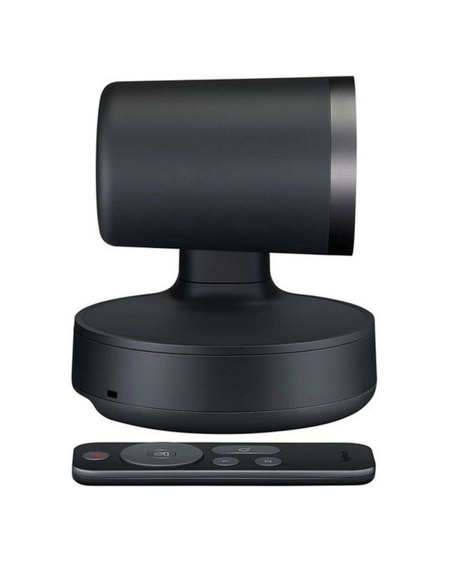 Logitech 960-001227 4K webcam with USB-C connection, featuring a sleek black camera body and adjustable lens for high-quality video.