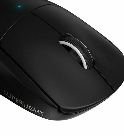 Black Logitech Wireless Mouse 910-005881 for electronics and plug-and-play gaming consoles, with ergonomic design and wireless connectivity.