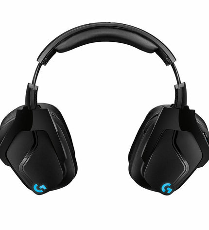 Logitech gaming headset with microphone, plug-and-play design for consoles, featuring over-ear headphones and adjustable headband.