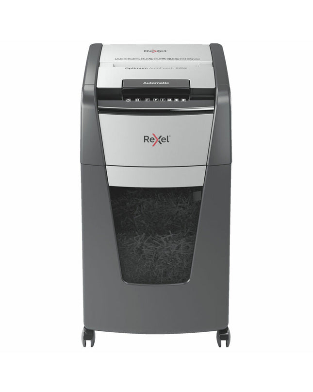 Rexel Papierversnipperaar 2020225XEU for office shredding, compact electronic paper shredder with safety features.