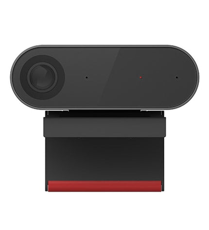 Lenovo ThinkSmart Cam video camera with sleek design, featuring lens and built-in microphone for high-quality video conferencing.