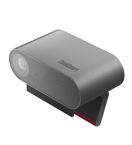 Lenovo ThinkSmart Cam electronic webcam with sleek design, featuring built-in microphone and adjustable mount for video conferencing.