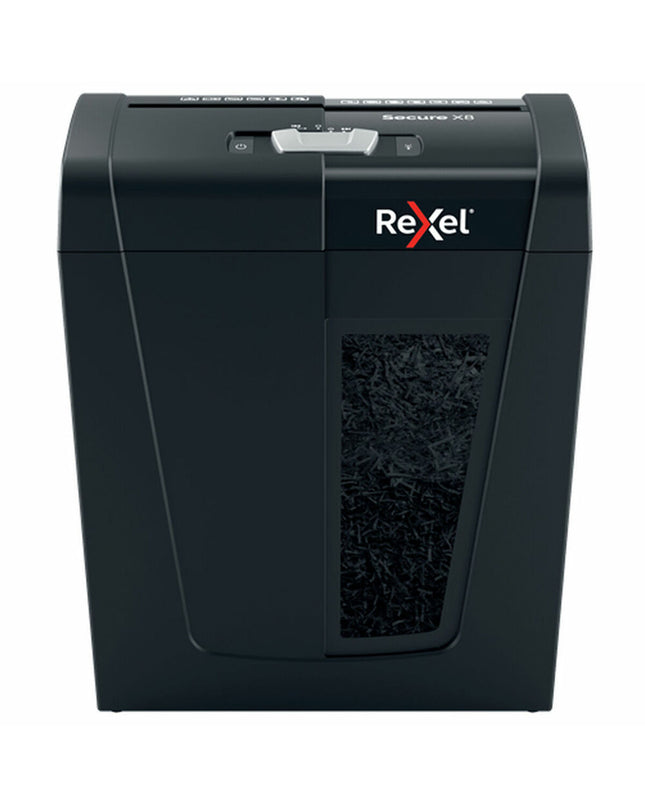 Rexel Secure X8 paper shredder in office electronics, showing the shredding slot and control panel for secure document disposal.