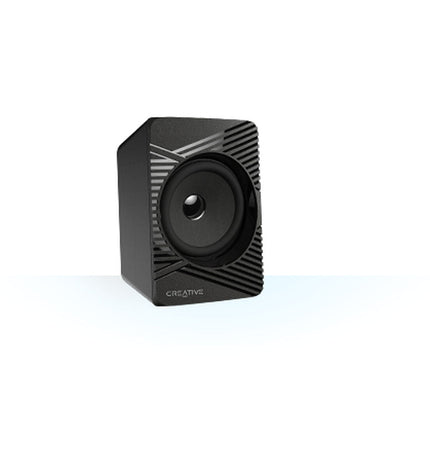 Creative Technology SBS E2500 Bluetooth speaker, compact electronic device with built-in controls and colorful LED lights.