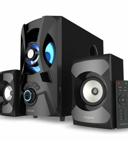 Creative Technology SBS E2900 portable Bluetooth speaker with black design and control buttons on the top.