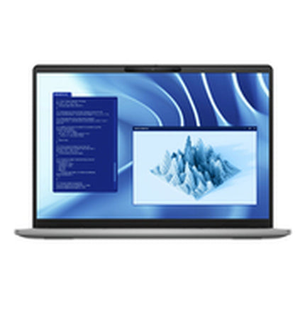 Dell Latitude 7455 laptop with 14-inch display, 16GB RAM, 512GB SSD, Qwerty Spanish keyboard, shown open on a desk.