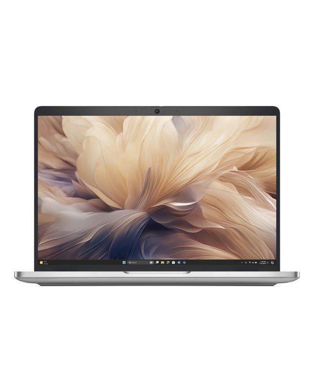 Dell Pro 14 Plus laptop with 14-inch display, 16 GB RAM, 512 GB SSD, QWERTY keyboard, shown from front view.
