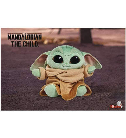 Star Wars Baby Yoda plush toy, 25 cm soft plushie from the Star Wars collection, featuring Baby Yoda's cute face and green attire.