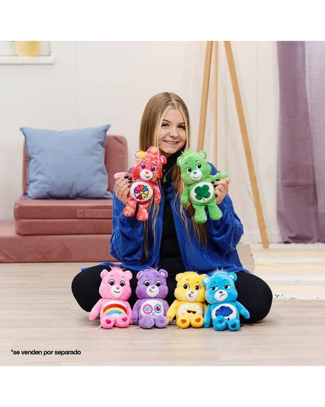 Smoby Care Bears plush toy, soft 35 cm cuddly bear for children, featuring colorful plush fabric and embroidered facial details.