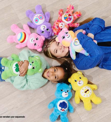 Smoby Care Bears plush toy, 35 cm soft cuddly bear from the Knuffelbeer collection, featuring colorful plush fabric and friendly expression.