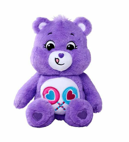 Smoby Care Bears plush toy, 35 cm soft stuffed animal for children, featuring colorful bear design in playful pose.