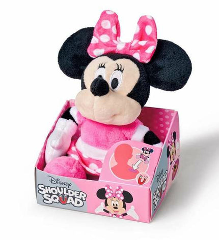 Soft Smoby Minnie plush toy, 12 cm, featuring pink details and adorable Minnie Mouse design, perfect for cuddling and play.