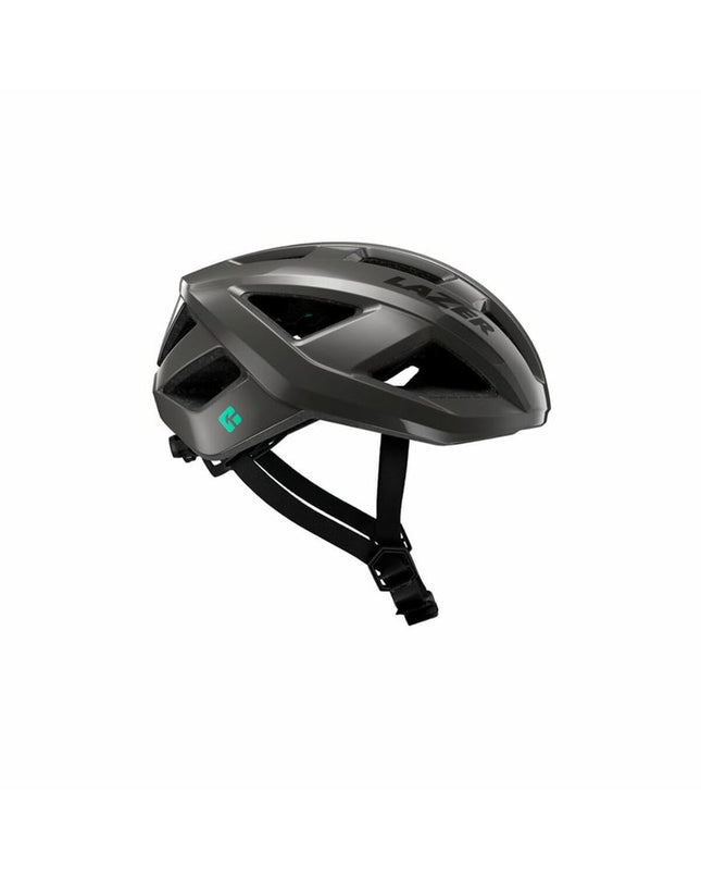 Lazer Coyote adult bike helmet in dark gray and black, designed for cycling in sport and outdoor activities.