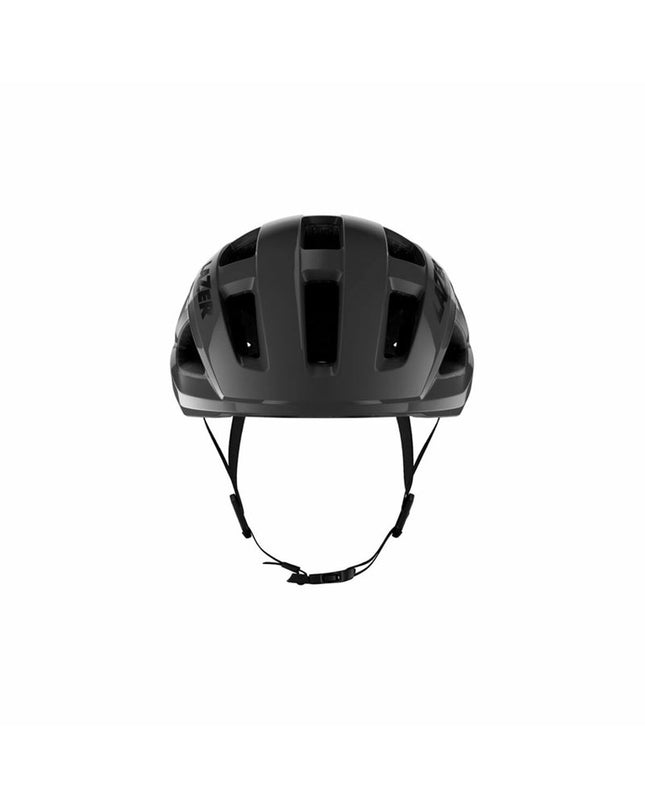 Black and dark gray Lazer Coyote adult bike helmet for cycling, with aerodynamic design and adjustable straps.