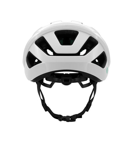 White Lazer Tonic KC CE-CPSC adult bike helmet for cycling, size 56 cm, with aerodynamic vents and secure strap system.