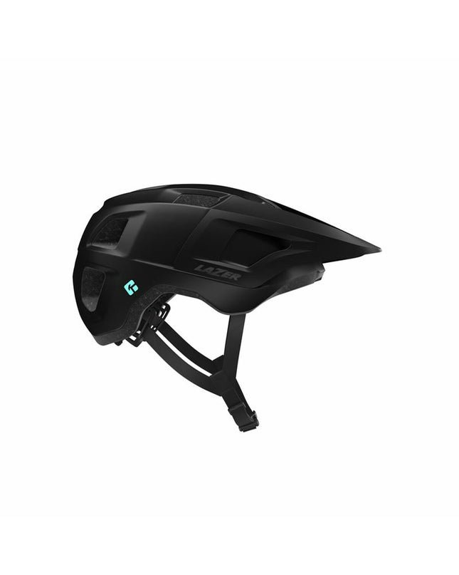Black Lazer Finch KC adult bike helmet with adjustable fit for head sizes 50-56 cm, designed for cycling and outdoor sports.