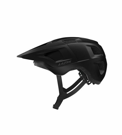 Black Lazer Finch KC adult bike helmet in one size (50-56 cm) with aerodynamic vents, designed for cycling and outdoor sports.