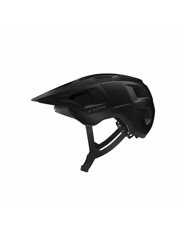 Black Lazer Finch KC adult bike helmet in one size (50-56 cm) with aerodynamic vents, designed for cycling and outdoor sports.