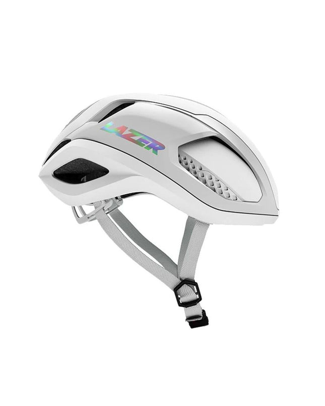 White Lazer Vento KC CE-CPSC adult bike helmet for cycling, featuring a sleek sport design and ventilation.