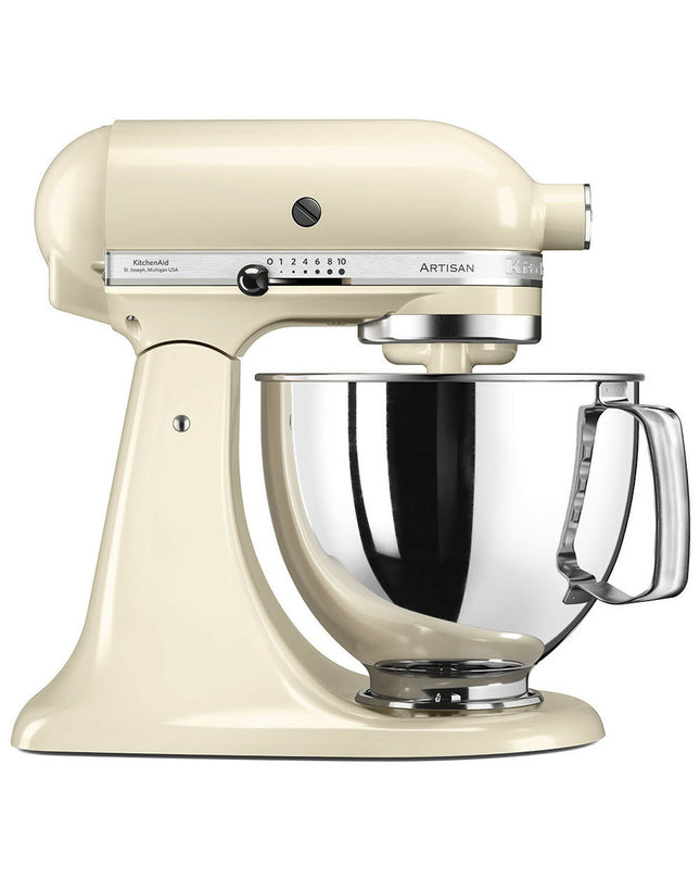 KitchenAid 5KSM125EAC food processor in black with 4.8L capacity and 300W motor, ideal for home cooking and food prep.