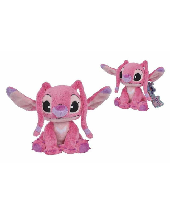 Pink Stitch Knuffel Stitch 25 cm, soft plush toy from the Stitch brand, shown lying on a surface with detailed stitching.