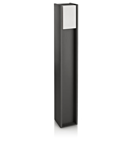 Philips outdoor garden marker in anthracite aluminum and plastic, measures 12.1x80.2x12.1 cm, warm white 2700K lighting.