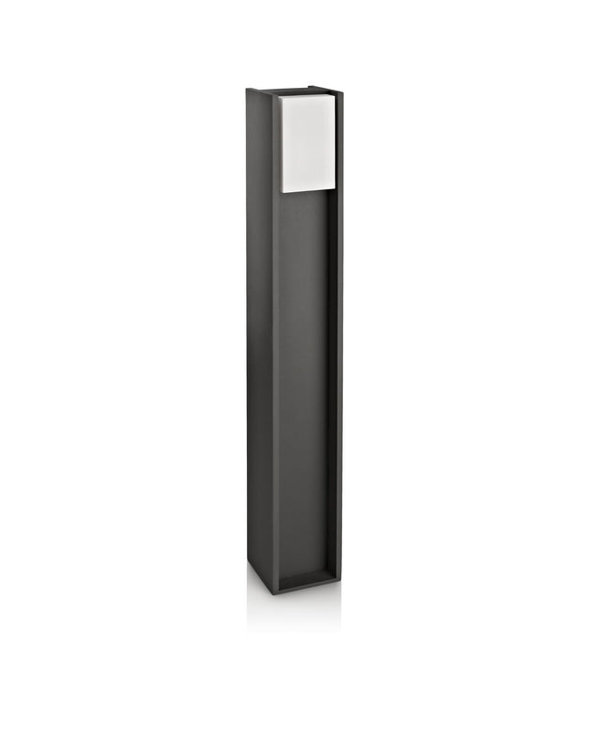 Philips outdoor garden marker in anthracite aluminum and plastic, measures 12.1x80.2x12.1 cm, warm white 2700K lighting.