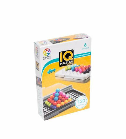 Lúdilo IQ Puzzler Pro educational game with colorful geometric puzzle pieces for kids' brain development and fun learning.